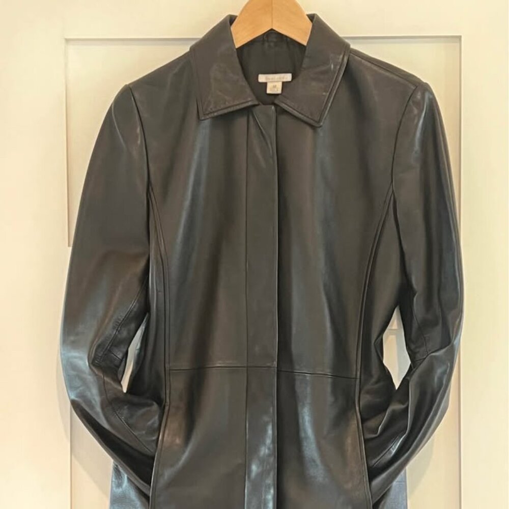 Halogen Genuine Leather Jacket Black Nordstrom Women’s Medium